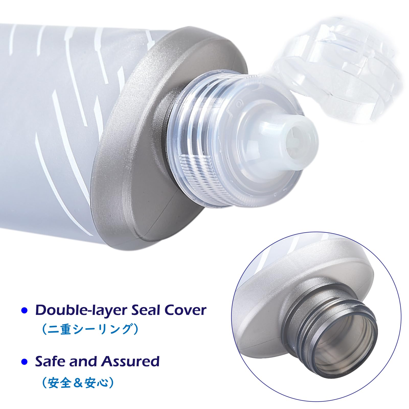 Triwonder Water Bottles Tpu Soft Flasks Collapsible Running Flasks For Hydration Pack Backpack Hiking Cycling (170Ml/5.75Oz)